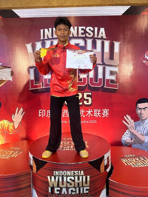 prestasi, Samuel Dida Meraih Medali Emas Indonesia Wushu League 2025, sma widya wacana, widya wacana, ysk,  yayasan sekolah kristen, yayasan, surakarta, sma